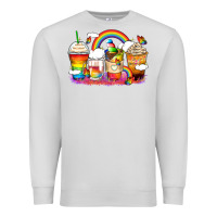 Dove Grey rainbow coffee cups Premium Sweatshirt - Zillion Design Studio