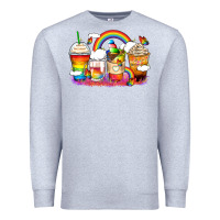 Heather Grey rainbow coffee cups Premium Sweatshirt - Zillion Design Studio