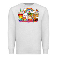 Oatmeal Heather rainbow coffee cups Premium Sweatshirt - Zillion Design Studio