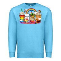 Ocean Blue rainbow coffee cups Premium Sweatshirt - Zillion Design Studio