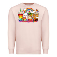 Pale Pink rainbow coffee cups Premium Sweatshirt - Zillion Design Studio