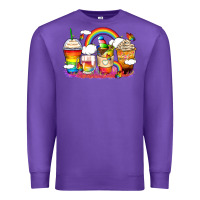 Purple rainbow coffee cups Premium Sweatshirt - Zillion Design Studio