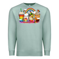 Seafoam rainbow coffee cups Premium Sweatshirt - Zillion Design Studio