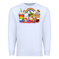 White rainbow coffee cups Premium Sweatshirt - Zillion Design Studio