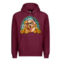 Burgundy golden retriever rainbow Premium Hoodie - Artiststas