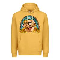 Mustard golden retriever rainbow Premium Hoodie - Artiststas