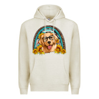 Oatmeal Heather golden retriever rainbow Premium Hoodie - Artiststas