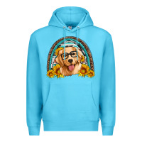 Ocean Blue golden retriever rainbow Premium Hoodie - Artiststas