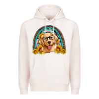 Pale Pink golden retriever rainbow Premium Hoodie - Artiststas