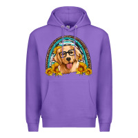 Purple golden retriever rainbow Premium Hoodie - Artiststas