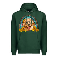 Sports Green golden retriever rainbow Premium Hoodie - Artiststas