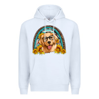 White golden retriever rainbow Premium Hoodie - Artiststas