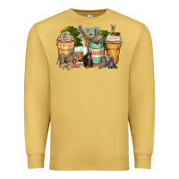 Antique Gold safari animals coffee cups Premium Sweatshirt - Zillion Design Studio