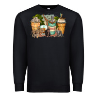 Black safari animals coffee cups Premium Sweatshirt - Zillion Design Studio