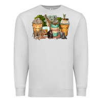 Dove Grey safari animals coffee cups Premium Sweatshirt - Zillion Design Studio