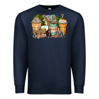 Navy safari animals coffee cups Premium Sweatshirt - Zillion Design Studio