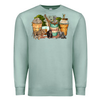 Seafoam safari animals coffee cups Premium Sweatshirt - Zillion Design Studio