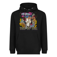 Do Not Harm Take No Bull Cow Skull Heavyweight Hoodie | Teevron