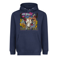 Navy do not harm take no bull cow skull Heavyweight Hoodie - Zillion Design Studio