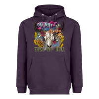 Plum do not harm take no bull cow skull Heavyweight Hoodie - Zillion Design Studio