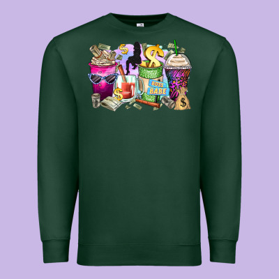 Boss Babe Coffee Cups Premium Sweatshirt Designed By Zillion Design Studio