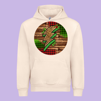 Leopard Lightning Bolt Christmas Urban Hoodie Designed By Jasminsmagicworld