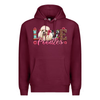 Burgundy love poodles Premium Hoodie - Artiststas