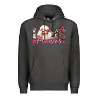 Charcoal Heather love poodles Premium Hoodie - Artiststas