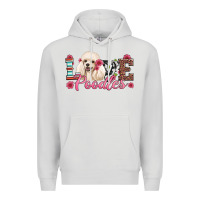 Dove Grey love poodles Premium Hoodie - Artiststas