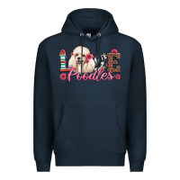 Navy love poodles Premium Hoodie - Artiststas