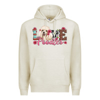 Oatmeal Heather love poodles Premium Hoodie - Artiststas