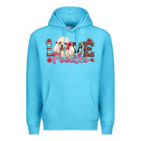 Ocean Blue love poodles Premium Hoodie - Artiststas