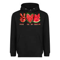 Black peace love watermelon Heavyweight Hoodie - texasbilliewilder