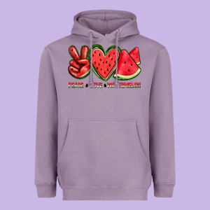 Peace Love Watermelon Heavyweight Hoodie Designed By Texasbilliewilder