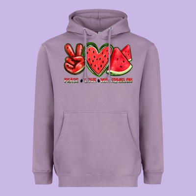 Peace Love Watermelon Heavyweight Hoodie Designed By Texasbilliewilder