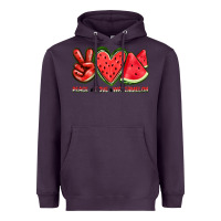 Plum peace love watermelon Heavyweight Hoodie - texasbilliewilder