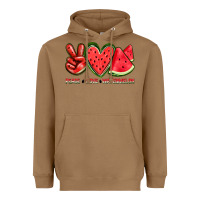 Toasted Coconut peace love watermelon Heavyweight Hoodie - texasbilliewilder