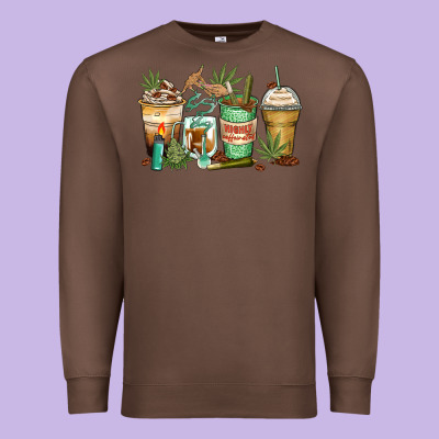 Highly Caffeinated Coffee Cups Premium Sweatshirt Designed By Zillion Design Studio