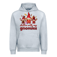 Heather Grey chilling with my gnomies Urban Hoodie - NancyCooperArtShop