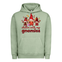 Pigment Oil Green chilling with my gnomies Urban Hoodie - NancyCooperArtShop
