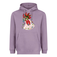 Lavender christmas rooster with lights Heavyweight Hoodie - RanaPortraitStore