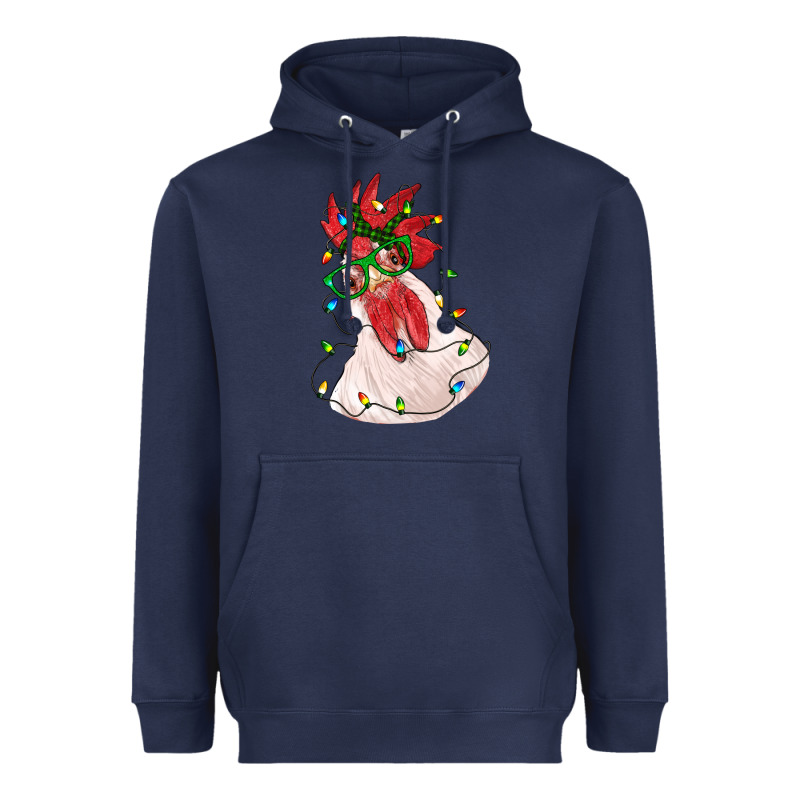 Christmas Rooster With Lights Heavyweight Hoodie by RanaPortraitStore | Teevron