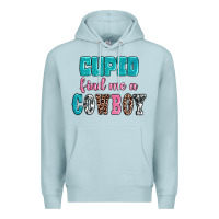 Blue Mist cupid find me a cowboy Premium Hoodie - AdoDesignShop