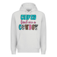 Dove Grey cupid find me a cowboy Premium Hoodie - AdoDesignShop