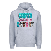 Heather Grey cupid find me a cowboy Premium Hoodie - AdoDesignShop
