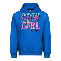 Cobalt cowgirl sassy with pink cowgirl Urban Hoodie - NancyCooperArtShop