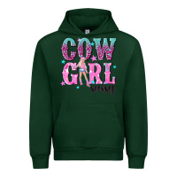 Forest Green cowgirl sassy with pink cowgirl Urban Hoodie - NancyCooperArtShop