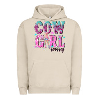 Pigment French Oak cowgirl sassy with pink cowgirl Urban Hoodie - NancyCooperArtShop
