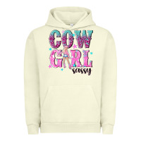 Pigment Pistachio cowgirl sassy with pink cowgirl Urban Hoodie - NancyCooperArtShop