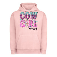 Pigment Salmon cowgirl sassy with pink cowgirl Urban Hoodie - NancyCooperArtShop